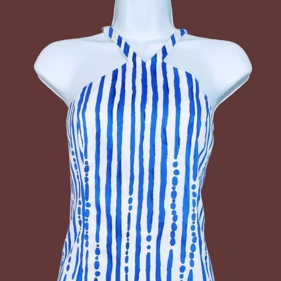 Lilly Pulitzer Womens Sleeveless Blue Bay Stripe Iveigh Mini Shift Dress Size 2 - Picture 2 of 7